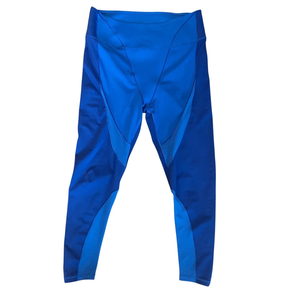 IVY PARK x adidas Colorblock Athletic Leggings Blue Mesh Panel Workout Size XL